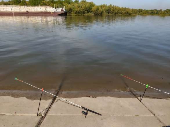 Рыбалка на набережной в Омске Рыбалка на набережной в Омске